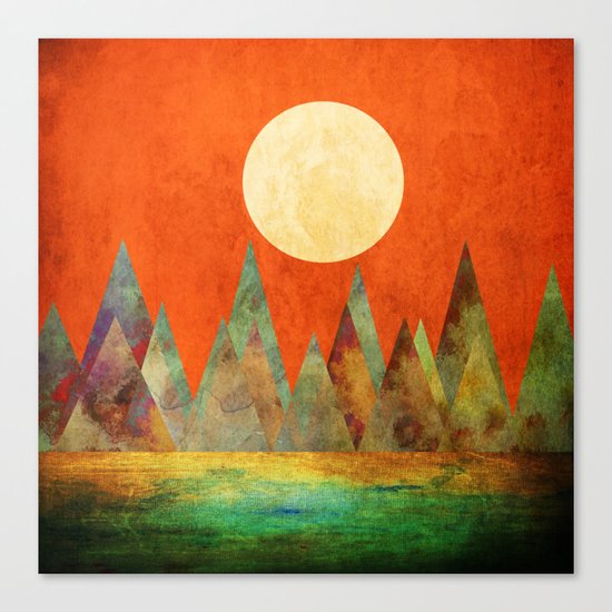 Many Moons Ago, Abstract Landscape Art Canvas Print