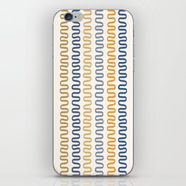 Abstract Shapes 231 in Gold Nautical Blue Shades (Snake Pattern Abstraction) iPhone Skin