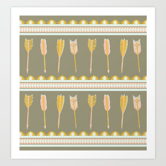 aztec arrows Art Print