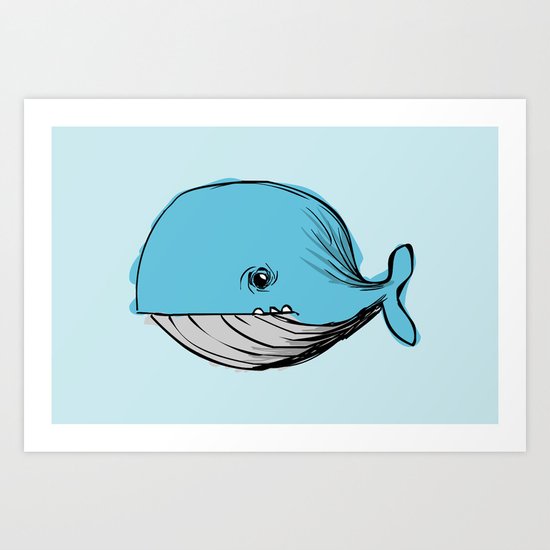 blue whale Art Print