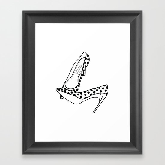 stilettos - polka Framed Art Print