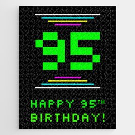 [ Thumbnail: 95th Birthday - Nerdy Geeky Pixelated 8-Bit Computing Graphics Inspired Look Jigsaw Puzzle ]