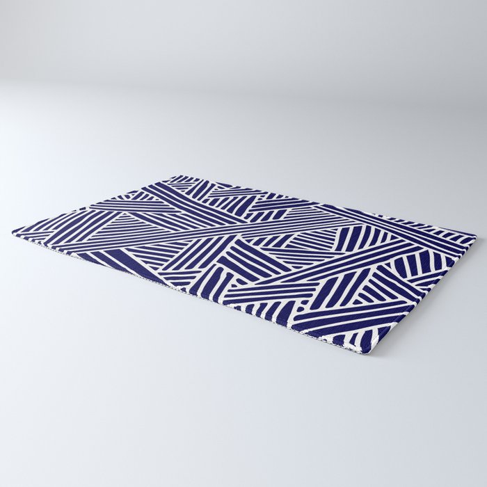 Abstract navy blue & white Lines and Triangles Pattern Mix and Match