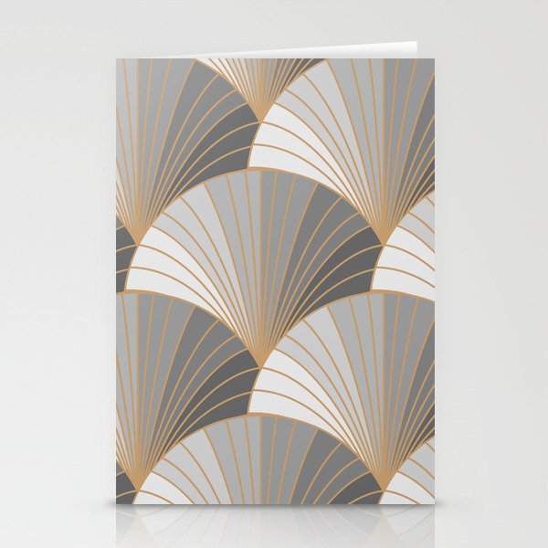 Grey elements with gold outline. seamless pattern. Art deco style. Vintage wallpaper. Stationery Cards