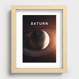 Saturn planet. Poster background illustration. Recessed Framed Print