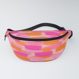 Abstract, Paint Brush Effect, Orange and Pink Fanny Pack