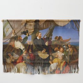 Columbus Discovers the Shores of America, 1846 by Christian Ruben Wall Hanging