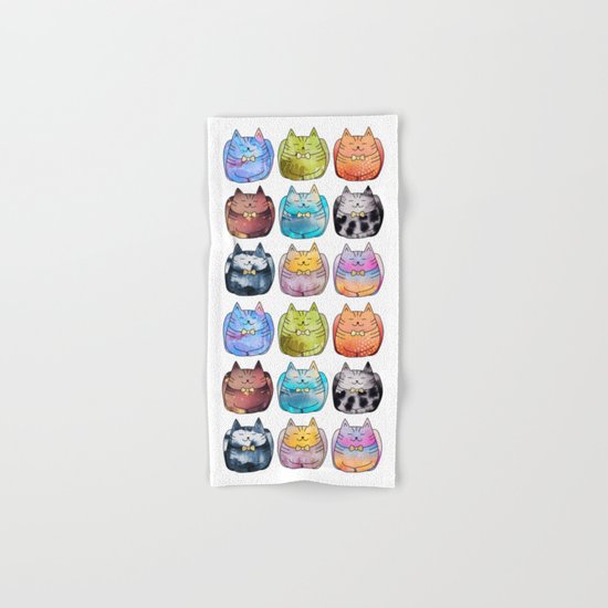 Colorful Cats Hand & Bath Towel