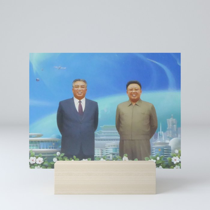 Kim Il-Sung & Kim Jong-Il Portrait, North Korea DPRK #2 Mini Art Print