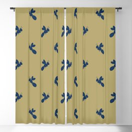 Yellow Jacket in Gold and Blue Blackout Curtain