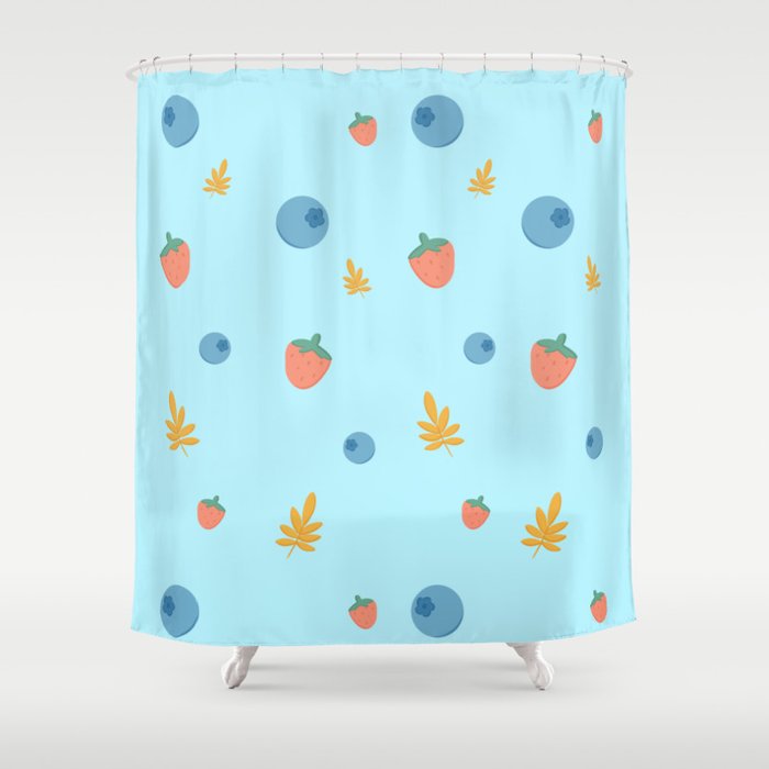 Cute Little Fruit Doodle Shower Curtain