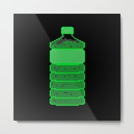Last plastic bottle #017 Metal Print | Singleuseplastic, Green, Kitchen, Nfts, Instagram, Pixel, Fun, Earth, Pixelart, Pollution 
