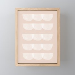 Pink & white geometric shapes pattern Framed Mini Art Print