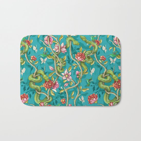 Morning Song - turquoise Bath Mat