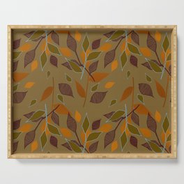 Yellow and Burgundy Foliage Serving Tray