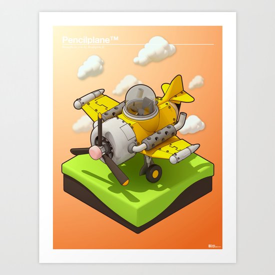 Pencilplane III : 3D rendering Art Print