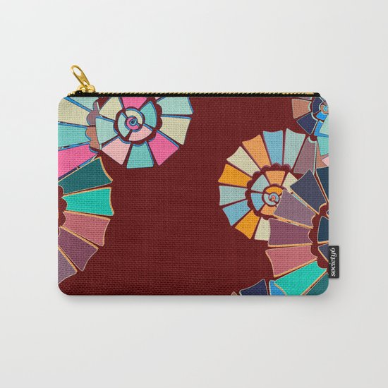 Spiral Symphony-Maroon Carry-All Pouch