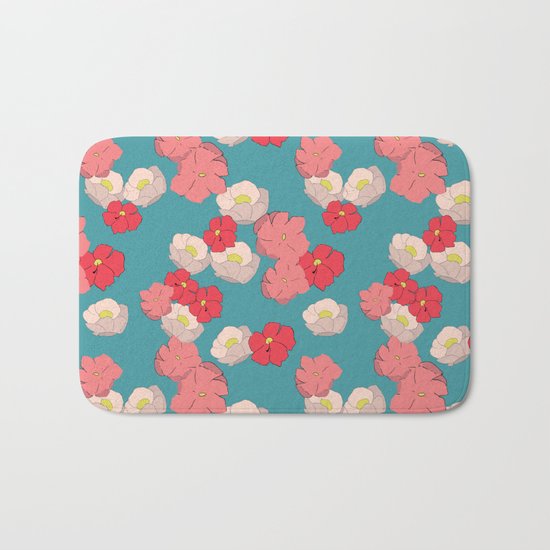 Blooming graphic Bath Mat