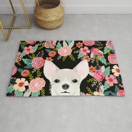 Chihuahua face floral dog breed cute pet gifts pure breed dog lovers chihuahuas Area & Throw Rug