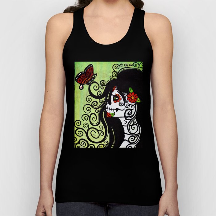 Skeleton and Butterfly Tank Top