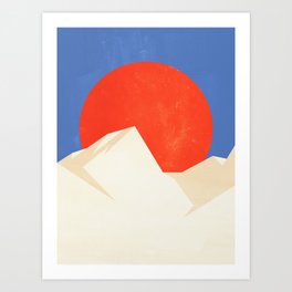 The Japanese Sun | Vintage Minimal Mount Fuji Landscape Art Print