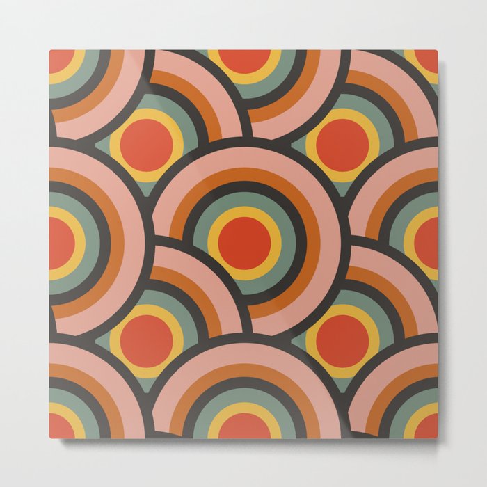 Retro Circles Metal Print