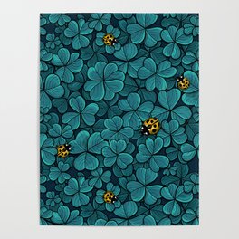 Find the lucky clover in blue 2 Poster