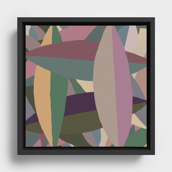 Dual Toned Leaves- Muted Framed Canvas