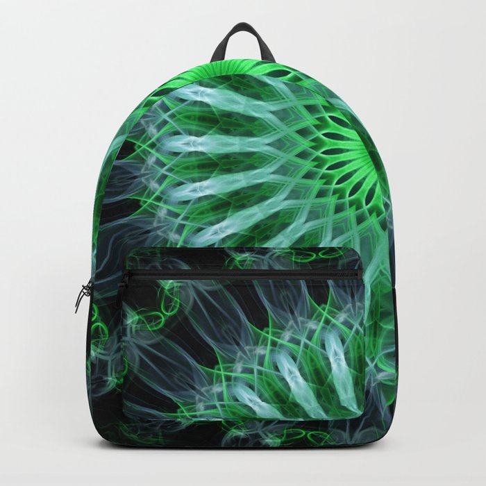 Glowing and pastel green mandala Backpack