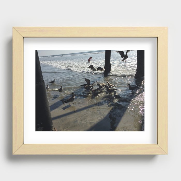 Seagulls in motion Recessed Framed Print