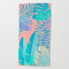 Beach Towels | Society6  Tropics ( monstera and banana leaf pattern ) Beach Towel