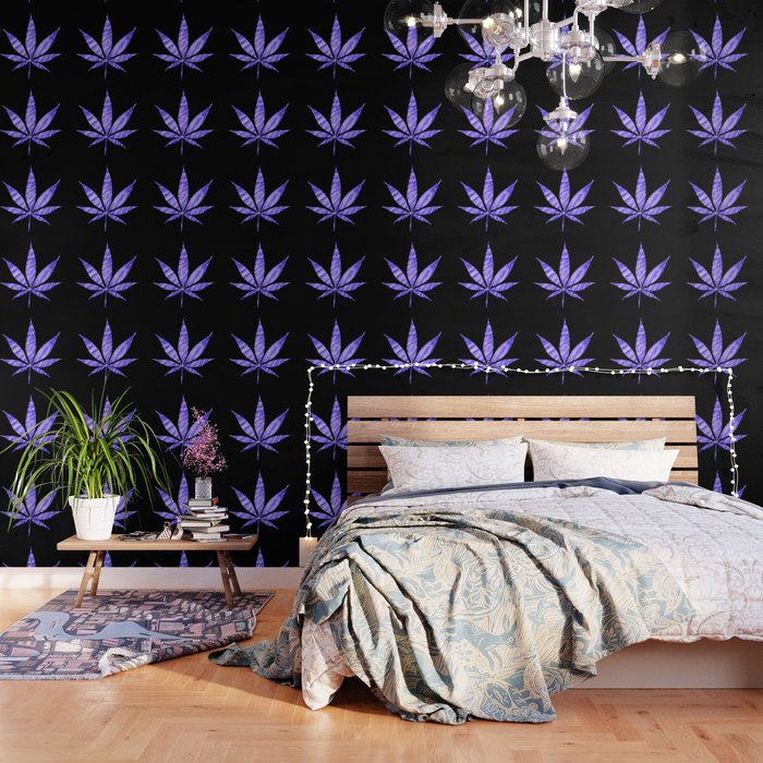 Weed High Times Purple Blue Wallpaper By Highvibrations Society6