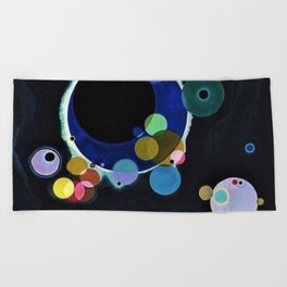 Planets & Moons (Several Circles) by Wassily Kandinsky Beach Towel