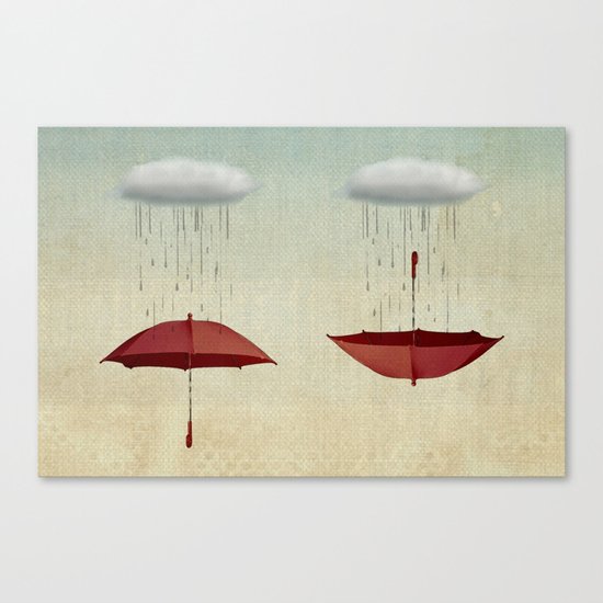 embracing the rain Canvas Print