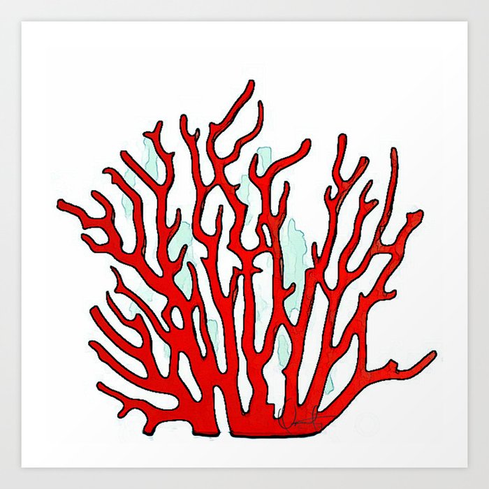 Red Coral Art Print by xchangestudio | Society6