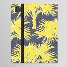 70’s Tropical Palm Springs Yellow on Navy iPad Folio Case