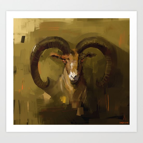 Blue Sheep Art Print