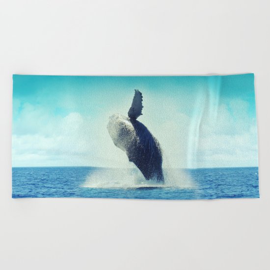 Happy Whale Beach Towel