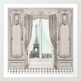 Eiffel Tower room with a view Art Print
