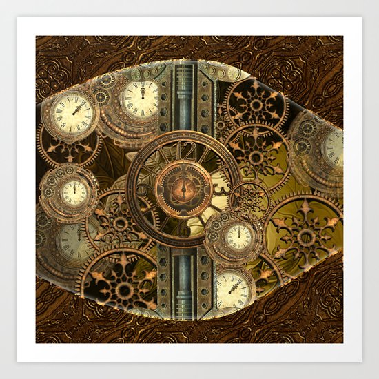 Steampunk, awesome clocks Art Print