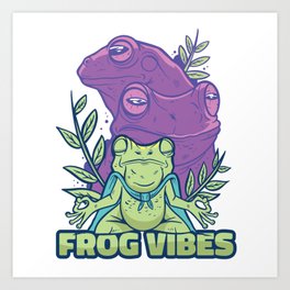 Superhero Frog Meditating Art Print