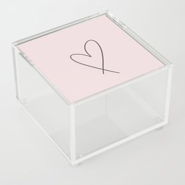 Minimal Line Love Heart Valentines Day Acrylic Box