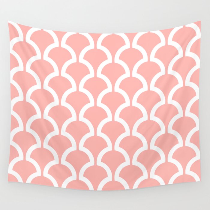 Classic Fan or Scallop Pattern 482 Peach Wall Tapestry
