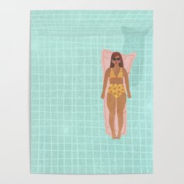 Swimming in Blue Poster