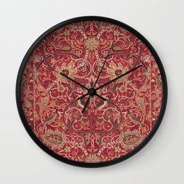 William Morris Bullerswood Pattern Wall Clock | Morris, Flowers, Vintage, William, Flower, Pattern, Bullerswood, Red, Colorful, Classic 