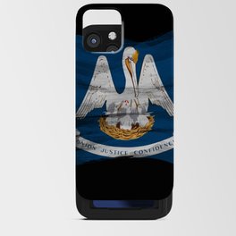 Louisiana state flag brush stroke, Louisiana flag background iPhone Card Case