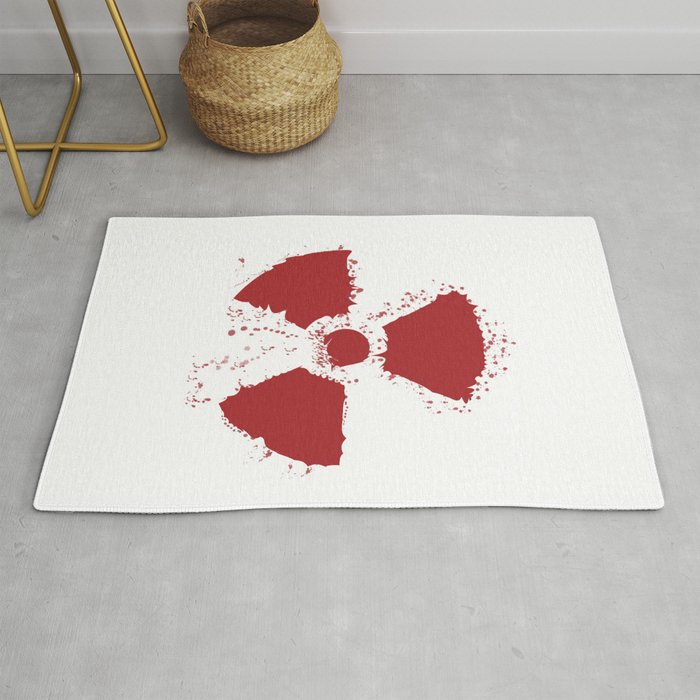 Splatter Radioactive Warning Symbol Rug