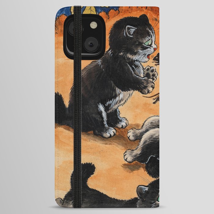  Kittens and Mice's Playtime by Louis Wain iPhone Wallet Case