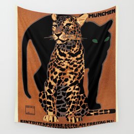 Vintage Munich Zoo Leopard 1912 Advertisement Wall Tapestry