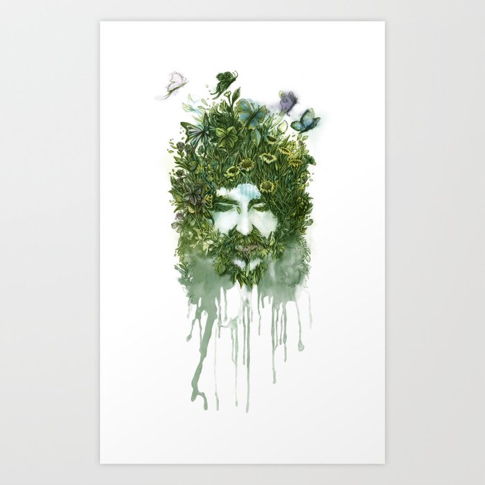 God of Nature Greenery Plantdad daddy  Art Print